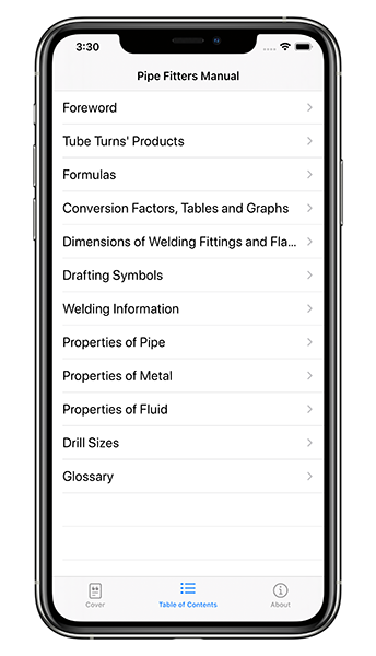 TUBE TURNS App Products Screen